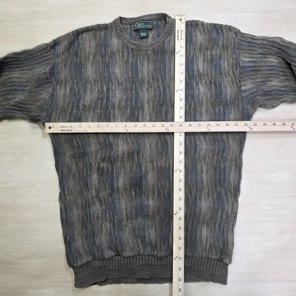 Vintage Croft & Barrow Coogi Style 3D Knit Sweater Brown Blue Size Large Tall - Picture 4 of 8